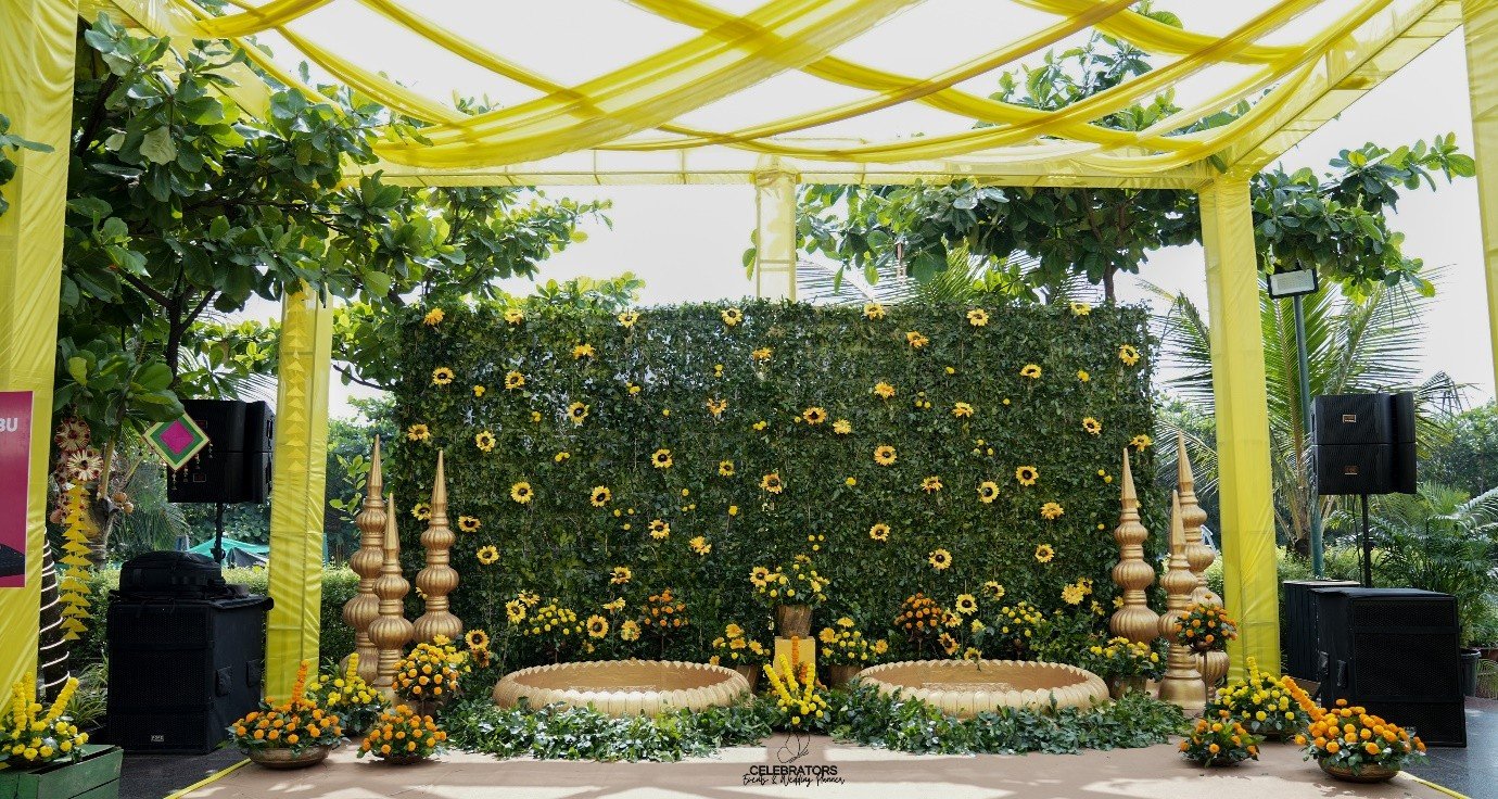 Outdoor wedding setup by Celebrators